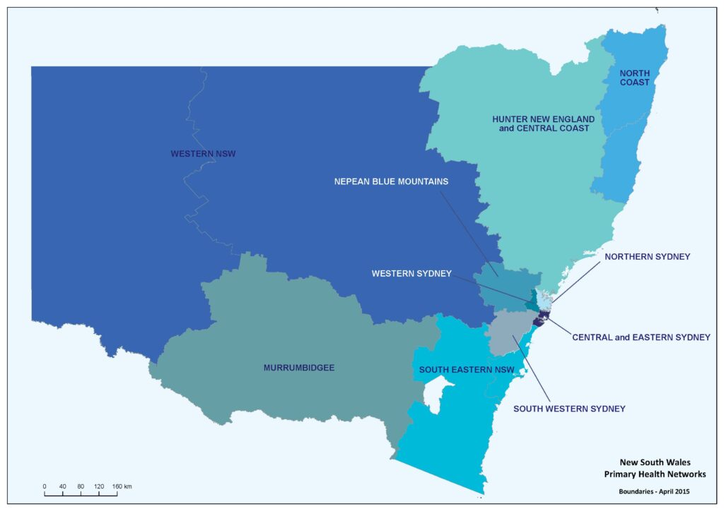 Map of PHN boundaries and locations.